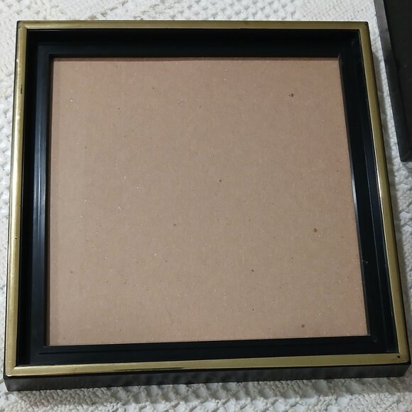 Set of Frames, Plastic Black & Gold With Glass Face, 9x9in.  Bundle for - Picture 3 of 3